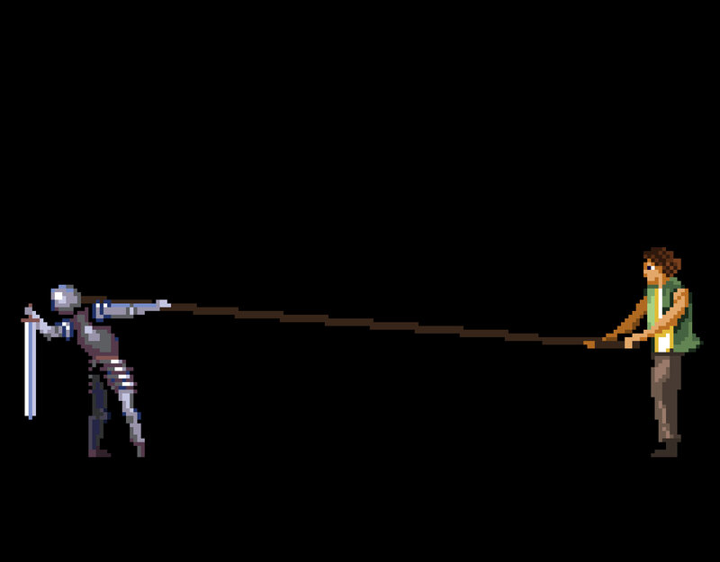 Two Characters Pulling Rope