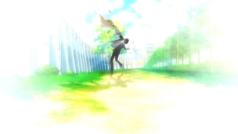 Two Characters Running — Green