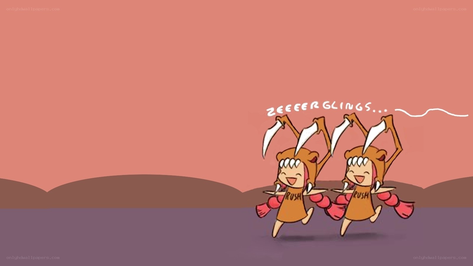 Two characters running