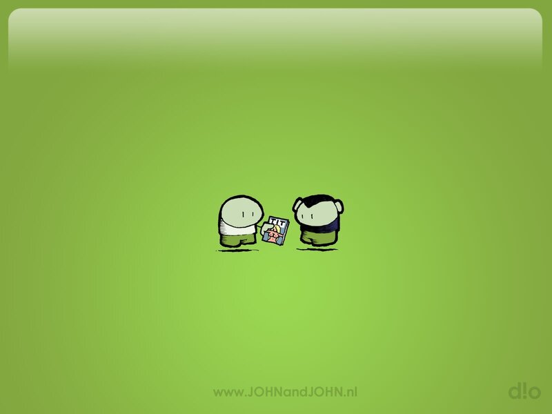 two characters sharing a comic