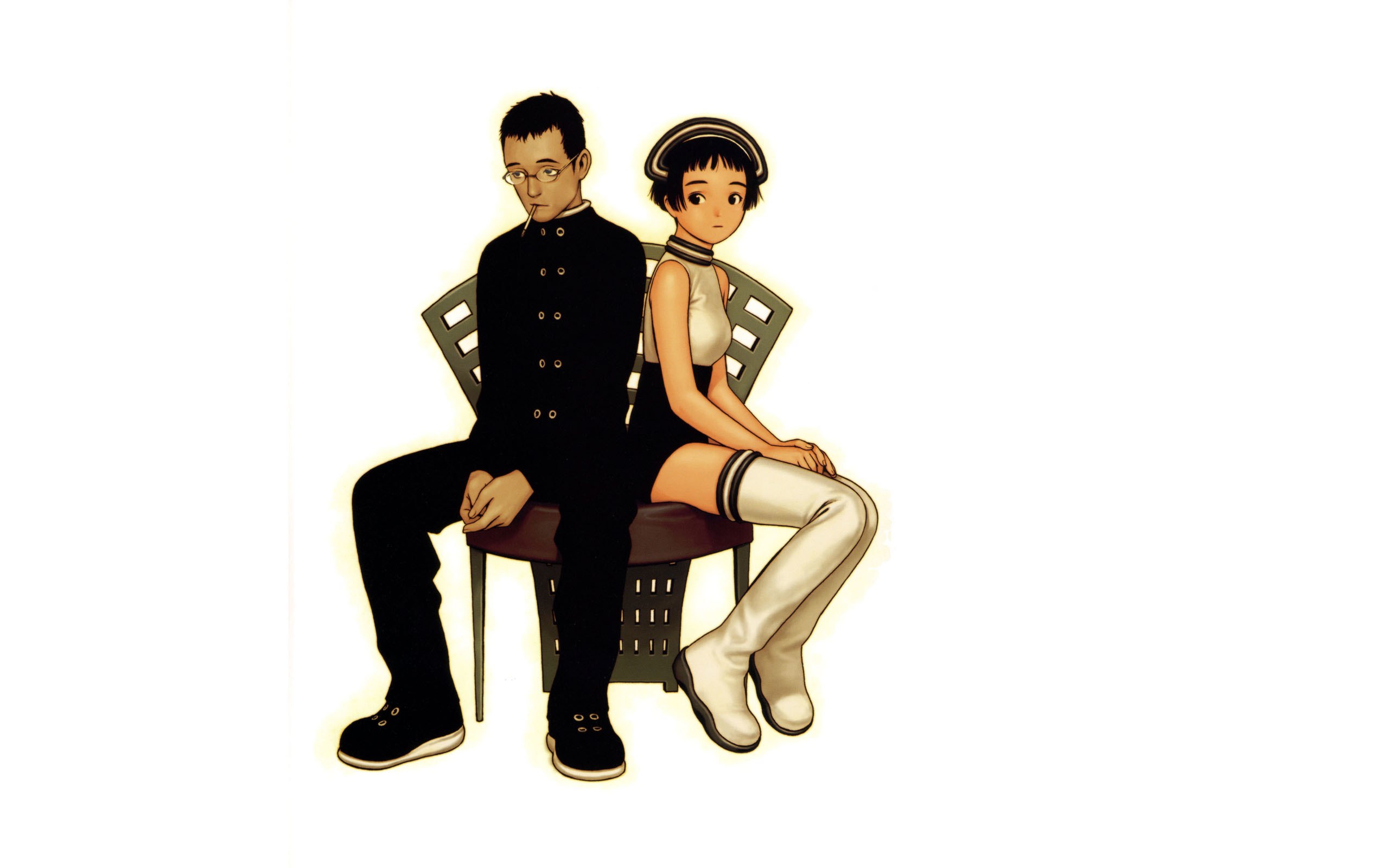 Two characters sitting back-to-back