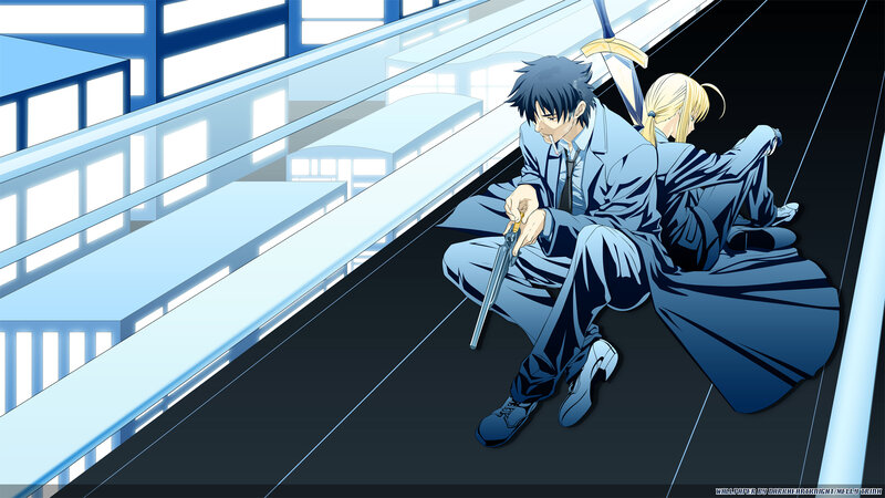 Two Characters Sitting — Blue, Dramatic