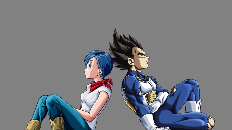 Two Characters Sitting — Gray, Calm, Anime