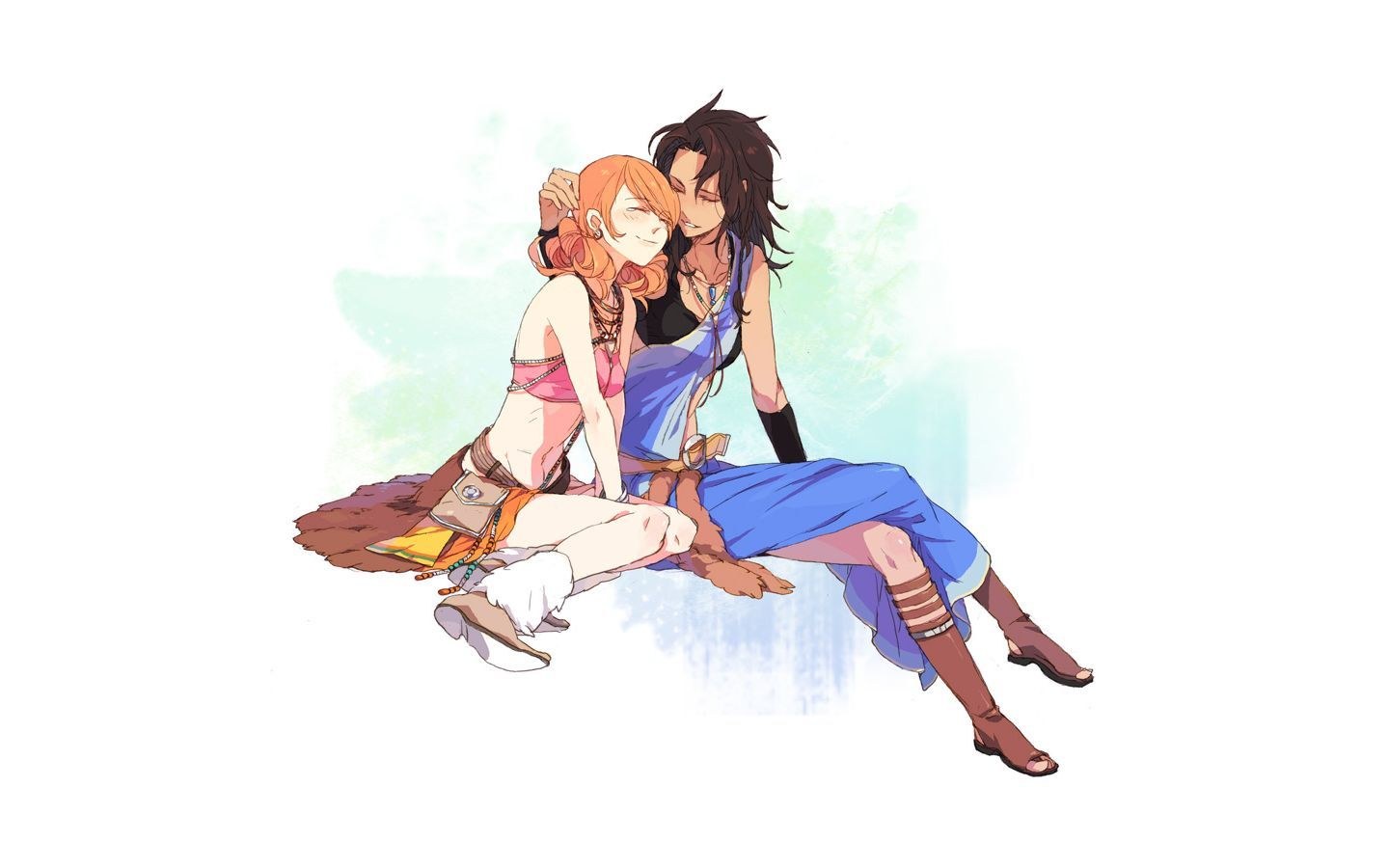 Two characters sitting together