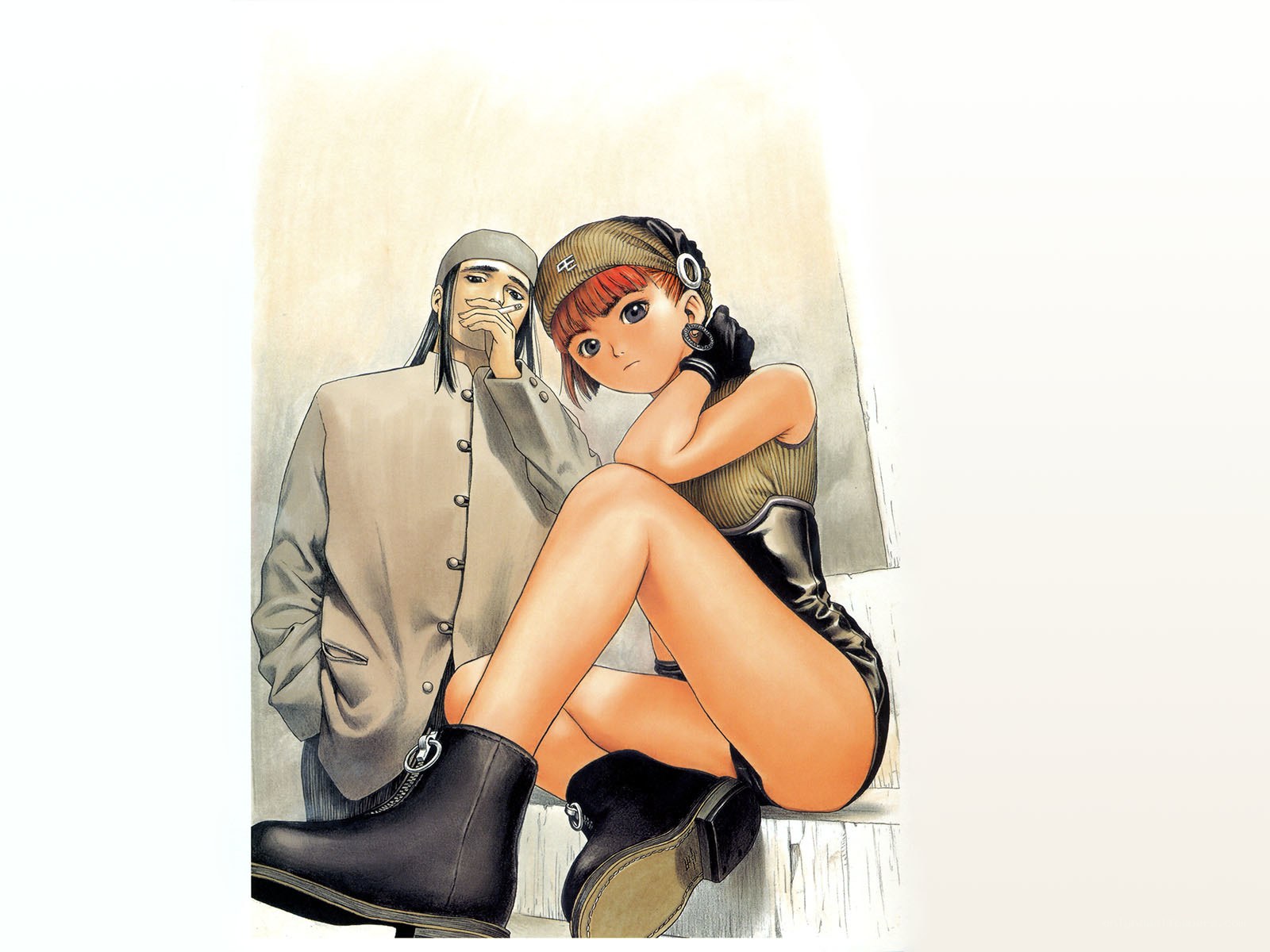 Two characters sitting together