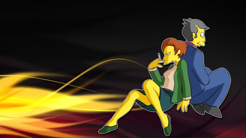 Two Characters Sitting — Yellow