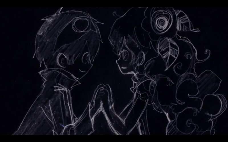 two characters sketching
