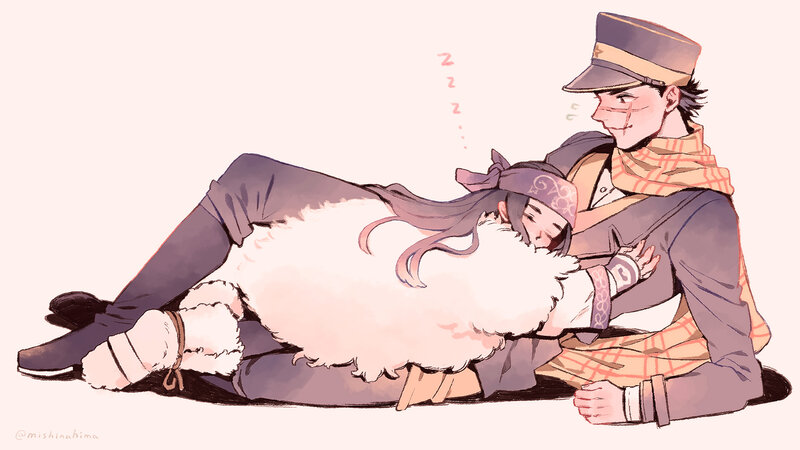 Two Characters Sleeping — Pink, Peaceful