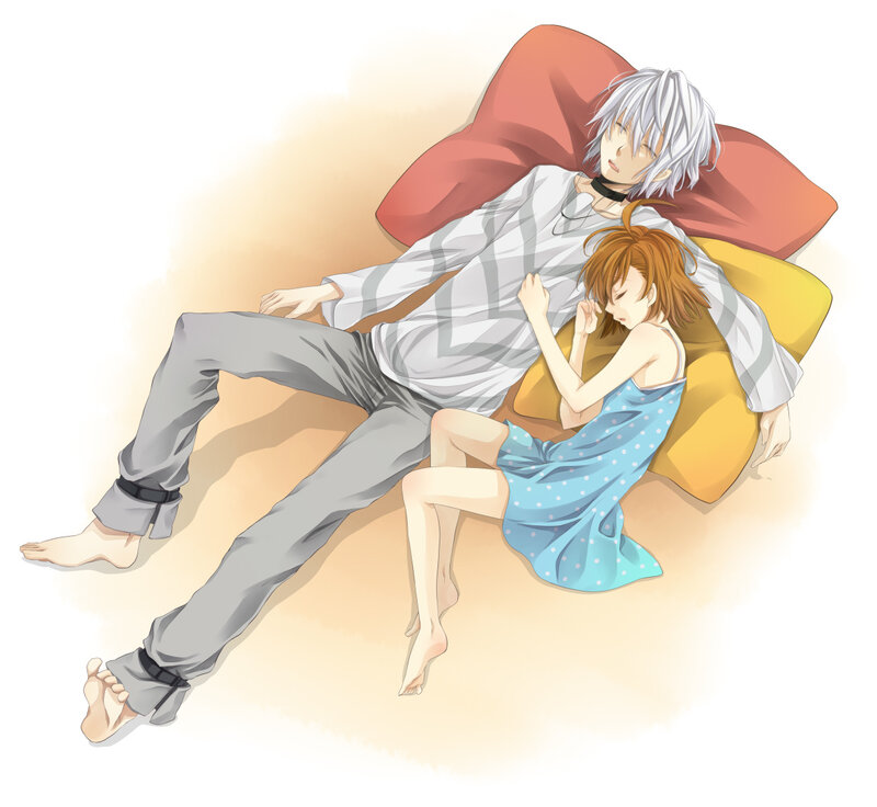 Two characters sleeping together