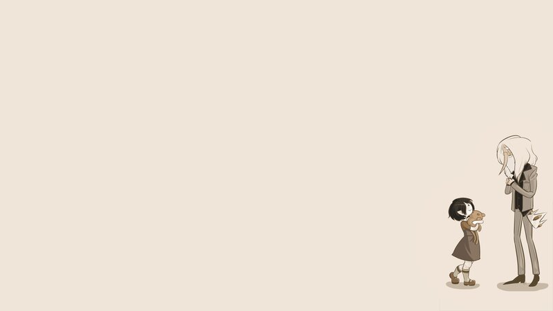 Two Characters Standing — Beige, Calm
