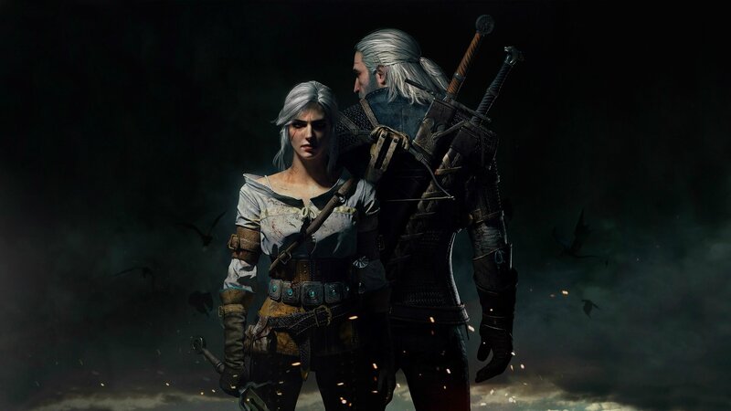 Two Characters Standing — Black, Dark, Night