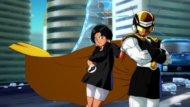 Two Characters Standing — Black, Dramatic, Afternoon