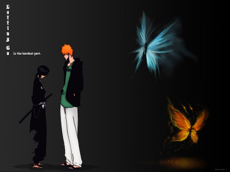 Two Characters Standing — Black, Dramatic, Night, Anime