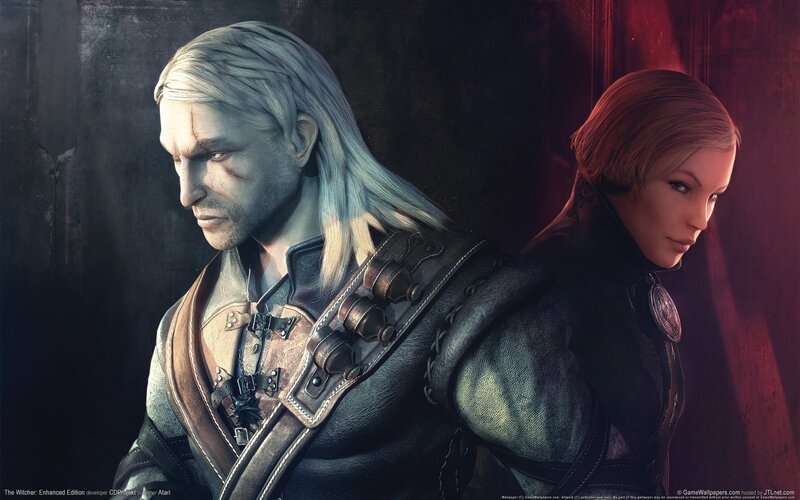 Two Characters Standing — Black, Dramatic