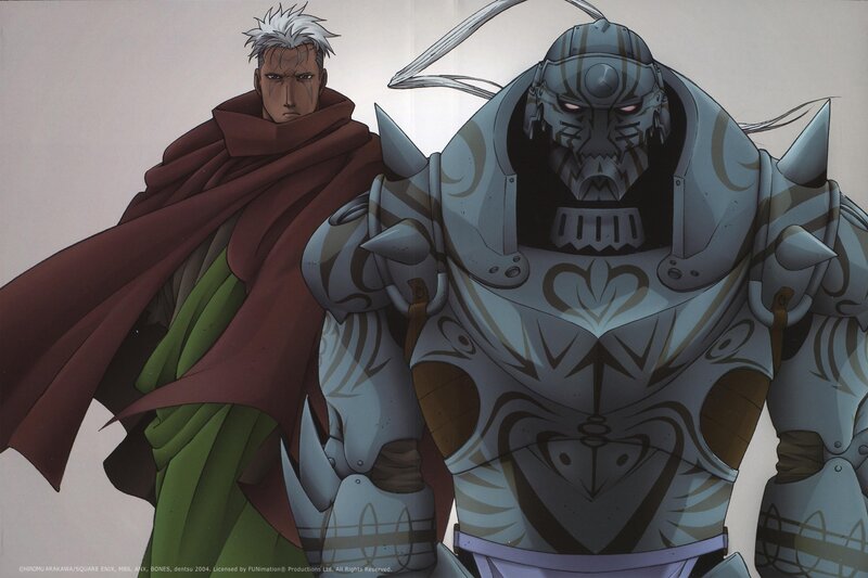 Two Characters Standing — Gray, Dramatic, Anime