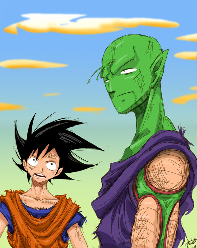 Two Characters Standing — Green, Dramatic, Afternoon
