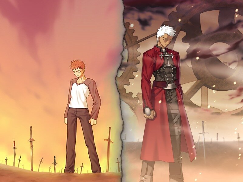Two Characters Standing — Orange
