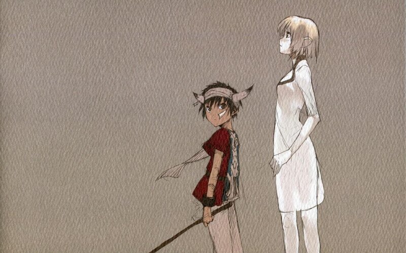 Two characters standing together