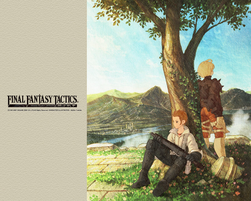 Two Characters under a Tree — Green, Serene