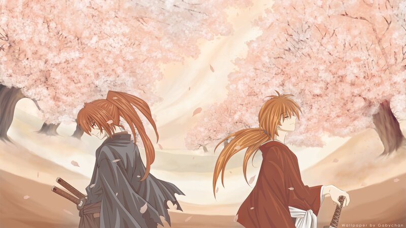 Two Characters under Cherry Blossoms — Pink, Serene, Spring