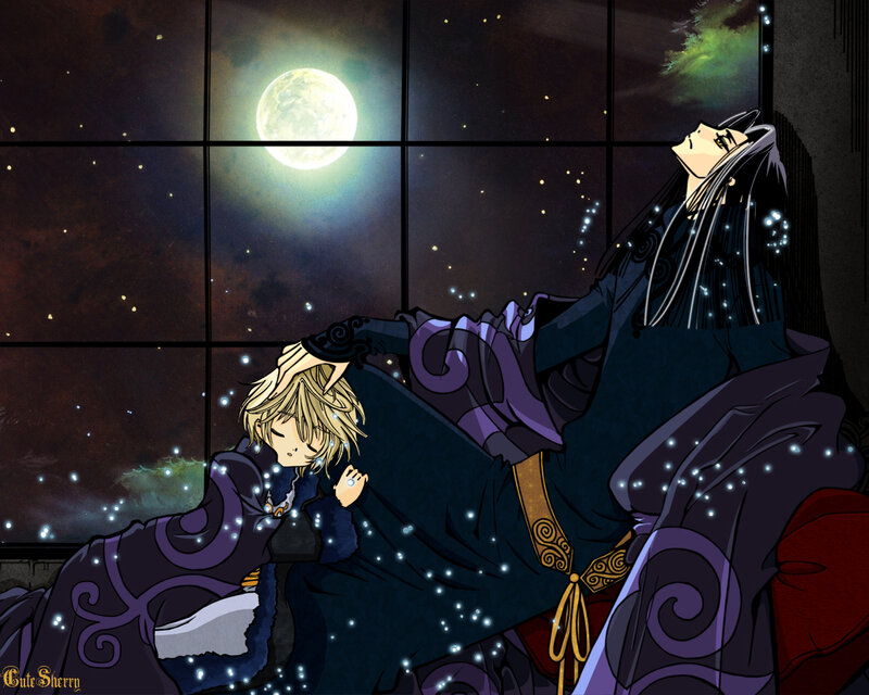 Two Characters under Moonlight