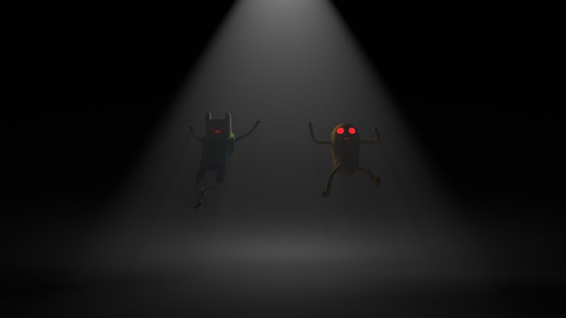Two Characters under Spotlight