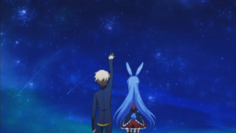 Two Characters under Stars — Blue, Serene