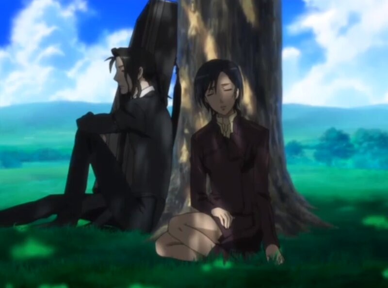 Two Characters under Tree — Green