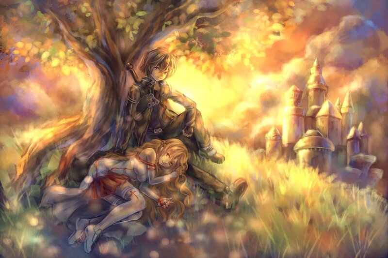 Two Characters under Tree — Yellow