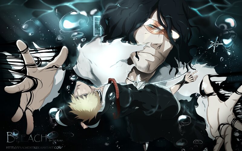 Two Characters Underwater — Black, Dramatic