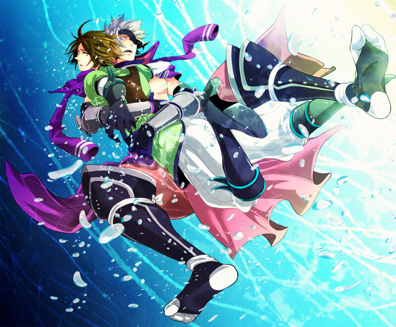 Two Characters Underwater — Blue, Dramatic, Anime, Anime Art