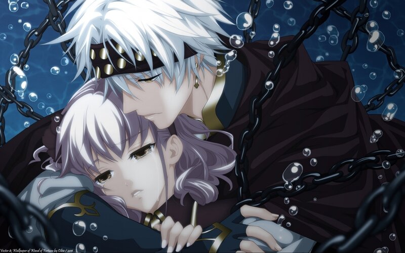 Two Characters Underwater — Blue, Dramatic, Anime