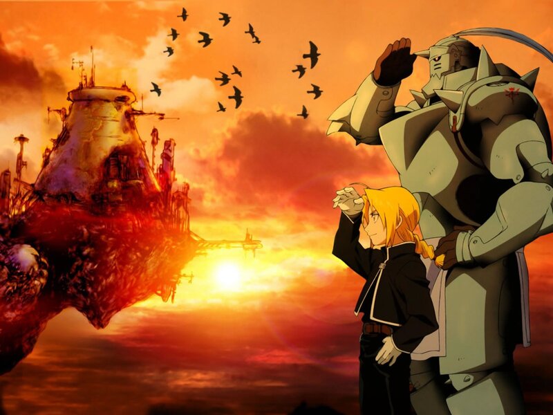 Two Characters Watching Sunset — Orange