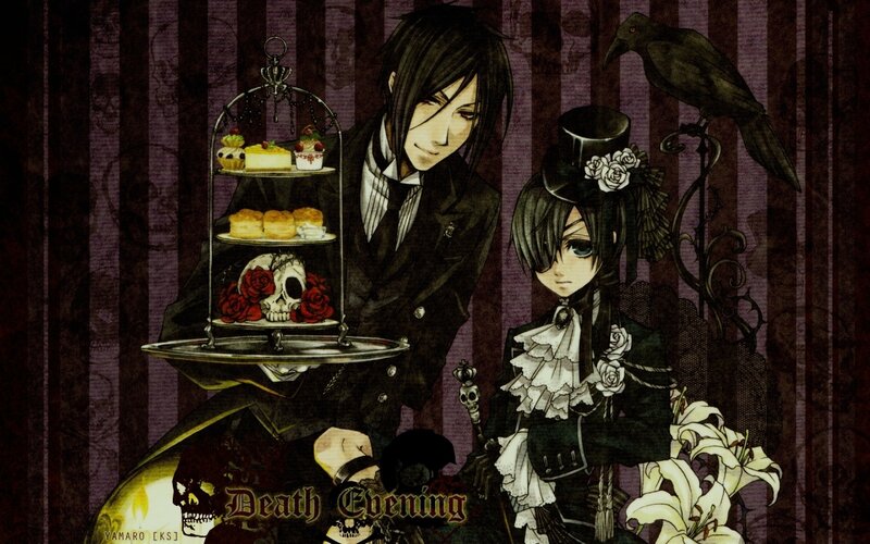 Two Characters with a Cake Stand