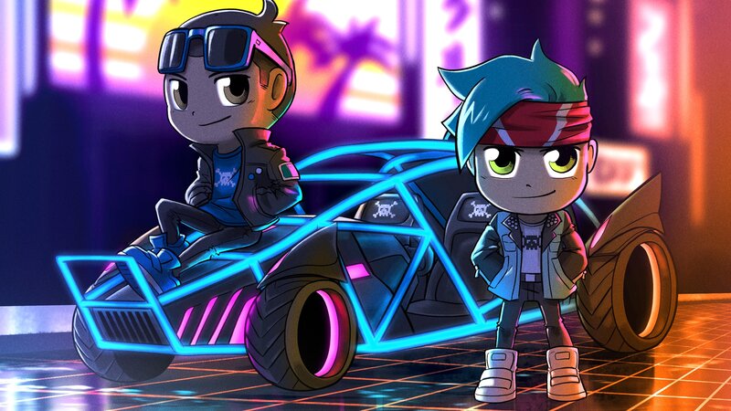 Two Characters with a Car