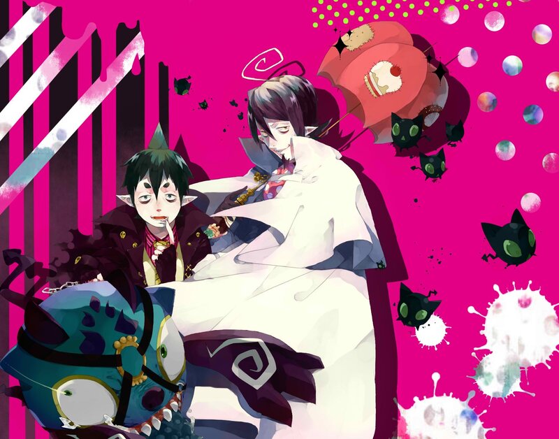Two Characters with a Creature — Pink