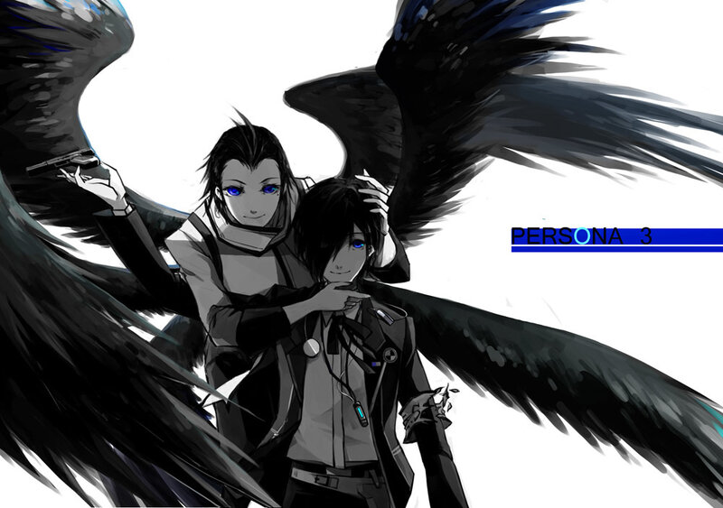Two Characters with Black Wings