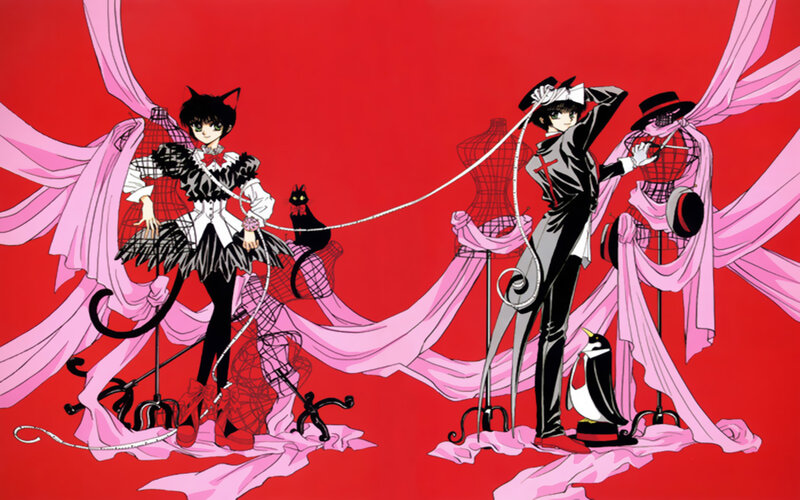 Two Characters with Cats