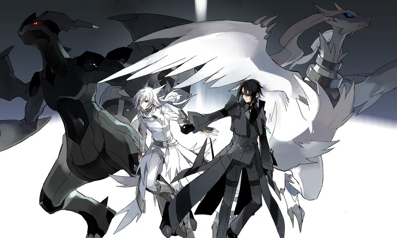 Two Characters with Dragons — Black