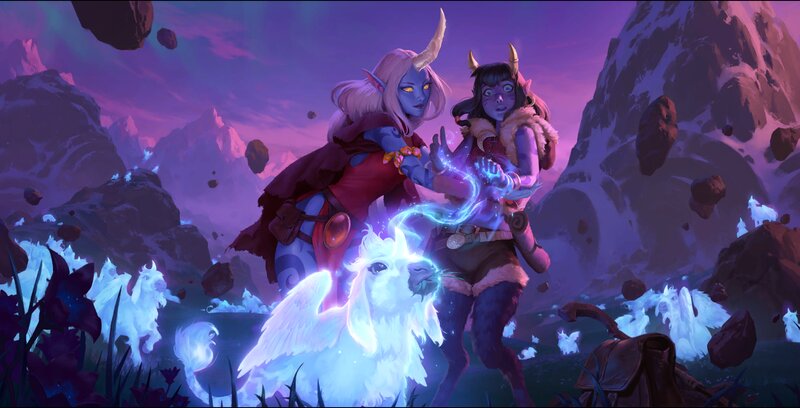 Two Characters with Glowing Creatures