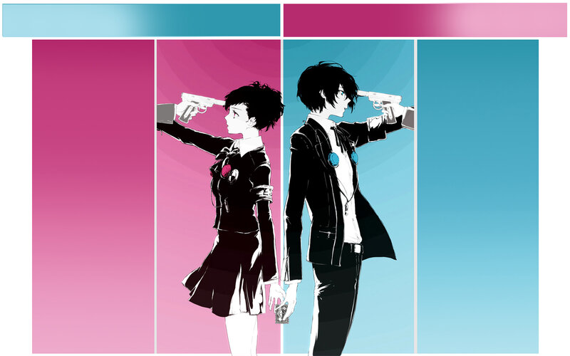Two Characters with Guns — Pink, Dramatic