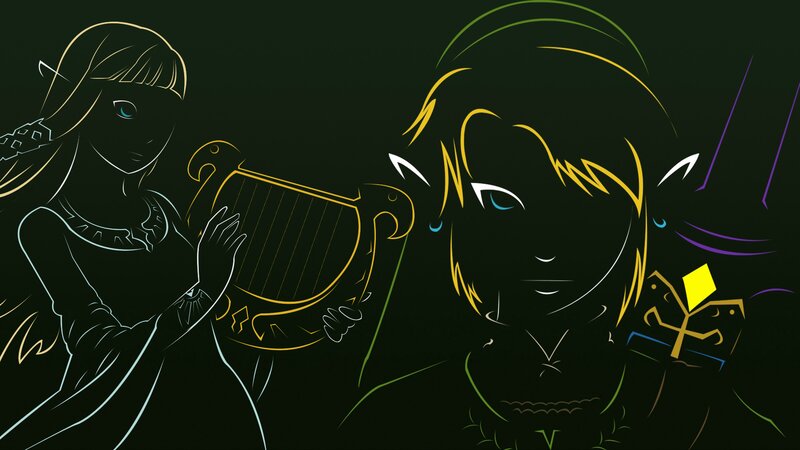 Two Characters with Harp