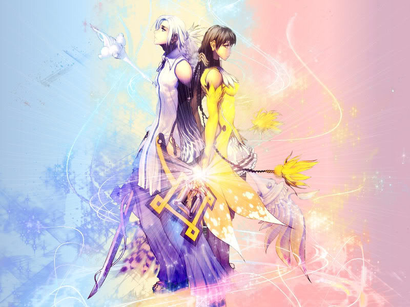 two characters with keyblades