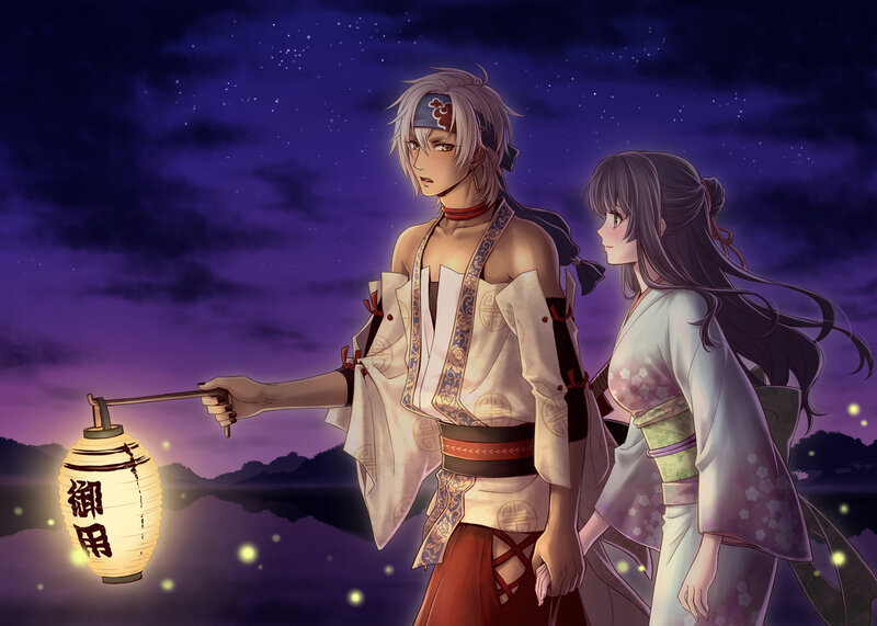Two Characters with Lantern