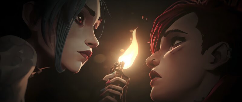 Two Characters with Lighter — Black