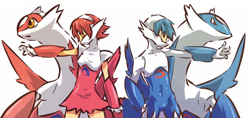 Two Characters with Pokémon — Red
