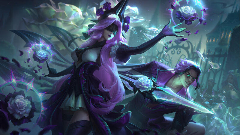 Two Characters with Purple Hair — Dramatic, Night