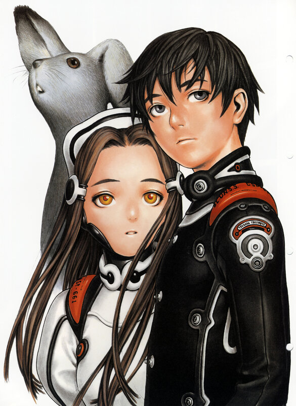 Two Characters with Rabbit — Black