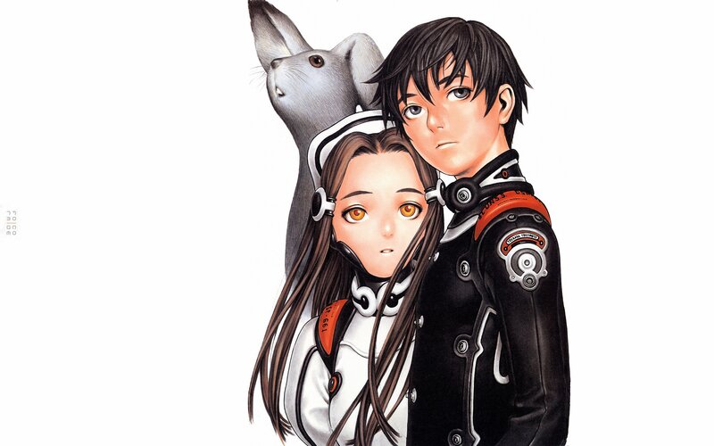 Two Characters with Rabbit