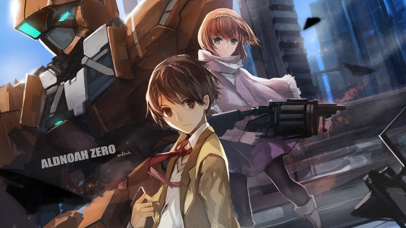 Two Characters with Robot — Brown